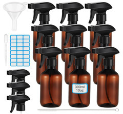 9 botellas pulverizadoras 300 ml, niebla fina, boquilla ajustable, multiuso, ámb