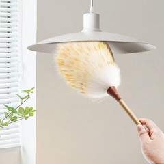 16 Inch Lambswool Duster with Wooden Handle Natural Wool Duster for Ceiling