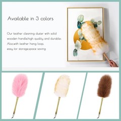 Lambswool Duster Soft Cleaning Tool Wooden Handle Multi-Purpose Dusting Feather