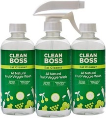 CleanBoss Eat Cleaner Triple-Action Fruit + Veggie Wash – 12 oz Pack of 3 – R…