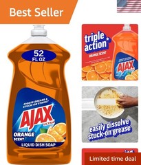 Ultra Liquid Dish Soap Orange Scent,Triple Action, Mess-Free, Easy-Flip Cap, …