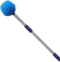 Cobweb Duster with Pole, 4Ft Stainless Steel Pole Cobweb Brush with Medium-Stiff