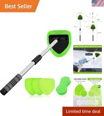 29-inch Windshield Cleaner Kit with Extendable Handle and Microfiber Pads