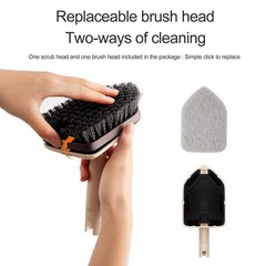 Shower Scrubber with Long Handle, 2 Type Head, Tile Tub Scrub Brush