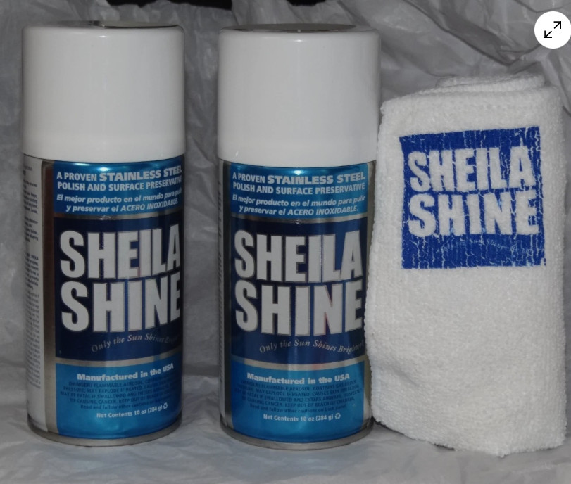 Sheila Shine Stainless Steel Cleaner 10 oz Lot of 2 & Polish w/ cloth Bundle