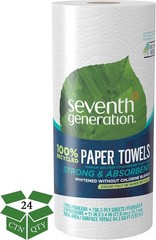Seventh Generation Paper Towels, 100% Recycled Paper, 2-ply, 24 Rolls (Packagi