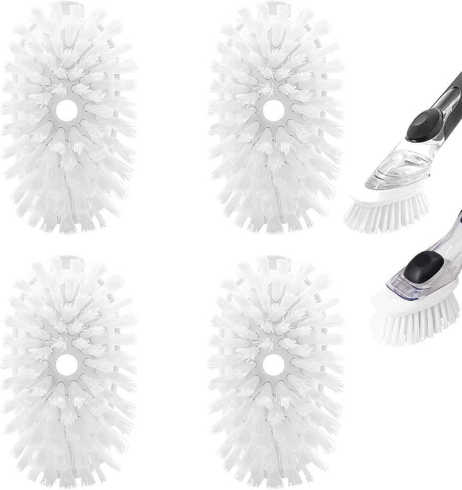 Dish Brush Refills for OXO Soap Dispenser, 4 Pack Replacement Heads for Scrubber