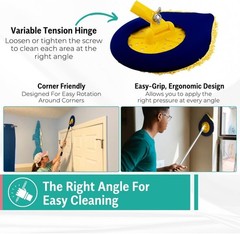 Long Handle Wall Cleaner Extendable Ceiling Duster Baseboard Microfiber Wash