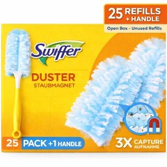 Swifter Dust Magnet, Trap & Lock Dust, Disposable Refills, Lightweight Handle