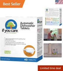 Natural 40 Count Dishwasher Tablets – Sparkling Clean with Reduced Emissions