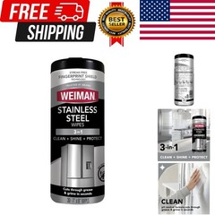 Weiman Stainless Steel Cleaner, 30 Count Cleaning Wipes, Removes Dirt, Grime,