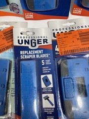 5 Unger Professional 4″ Window & Glass Cleaning Scraper 970260 *W/Extra Blades*