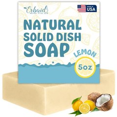 Non Toxic Dish Soap Bar – Natural Solid Dish Soap with Lemon Scent – Eco Frie…