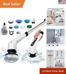 Electric Spin Scrubber, Cordless Bath Tub Power Scrubber with 8 Replaceable D…