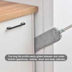 Dust Brush Under Appliance Microfiber Duster with Extension Pole (40 to 55 in…