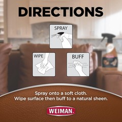 Weiman Leather Cleaner Conditioner Spray 12 Oz Non Toxic UV Protection