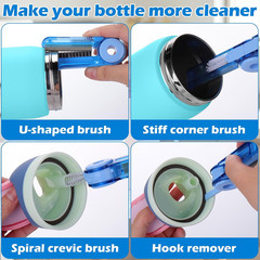 Water Bottle Cleaning Brush Kit, Brush and Straw Cleaner for Owala, 5