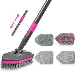 Shower Cleaner Brush Tub Tile Scrubber W/ Telescopic Long Handle 60 inches 4