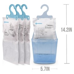 Moisture Absorber Hanging Bags Hanging Closet Dehumidifier Bags-Pack of 20 Pack