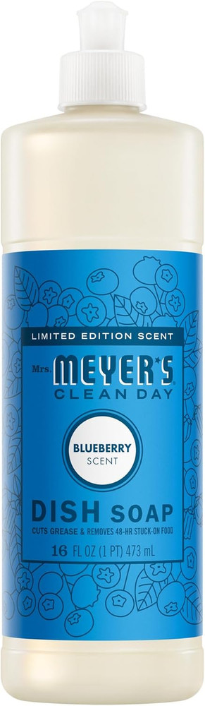 Mrs Meyers Liquid Dish Soap Blueberry Scent Limited Edition 16 fl oz New