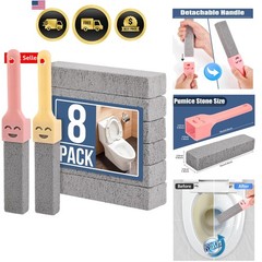 8 Pack Pumice Stone Scouring Sticks with 2 Universal Handles, Grey Pumice Sto…