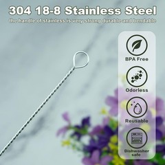 Straw Cleaner Brush for Stanley, 10Pcs Reusable Extra Long Straws Cleaning Brush