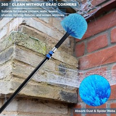 Twist-On Cobweb Duster Head Brush Indoor Outdoor Spider Web Remover Duster