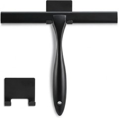 Shower Squeegee, 10-Inch Matte Black Squeegee, All-Purpose Stainless Steel Squee