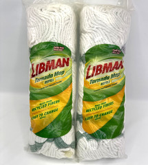 Lot 2 Libman Tornado Mop Refills #02031 Recycled Fibers Easy Change Replacement
