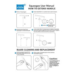 Shower Squeegee with Long Handle and Adhesive Hook. for Glass Doors, Tile Wal…