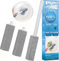 3 Packs Pumice Cleaning Stone with Extra Long Handle, Pumice Stone for Toilet Bo