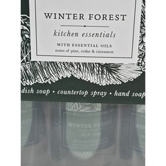 Williams Sonoma Winter Forest Kitchen Essentials 3 Piece Set Soap & Spray NEW
