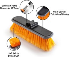 Medium Bristle Deck Scrub Brush – Composite Deck Brush Head & Vinyl Siding Br…
