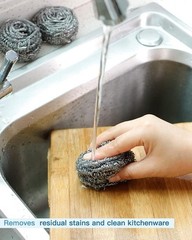12Pcs Steel Wool Scrubber Pads for Cleaning Dishes, Pans, Pots, Ovens, Grills, S