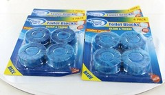 Pack of 24x Toilet Bowl Cleaner Stain Remover Blue Tablets Flush Tank