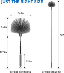 Cobweb Duster with Extension Pole, Retractable Dusters for Cobweb