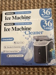 Uskich Ice Machine Cleaner 72 Tablets Descales & Deodorizes 36 Months Supply.