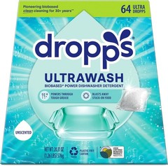 Dishwasher Detergent Pods Unscented 64 Ct Biobased Streak-Free Eco-Friendly