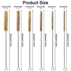 12 Pcs Brass Wire Brush Stainless Steel Wire Brush Set, 12″/30.5cm Long, Roun…