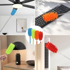 Hand Washable Microfiber Duster Set with Extendable Pole for Home Office Car