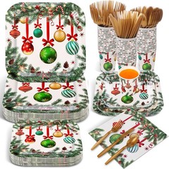 Ziliny 350 Pcs Christmas Party Supplies Christmas Tree Hanging Ball Party Tabl