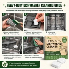 ® Heavy Duty Dishwasher Cleaner & Deodorizer Tablets, Descaler, Deep Cleaning…