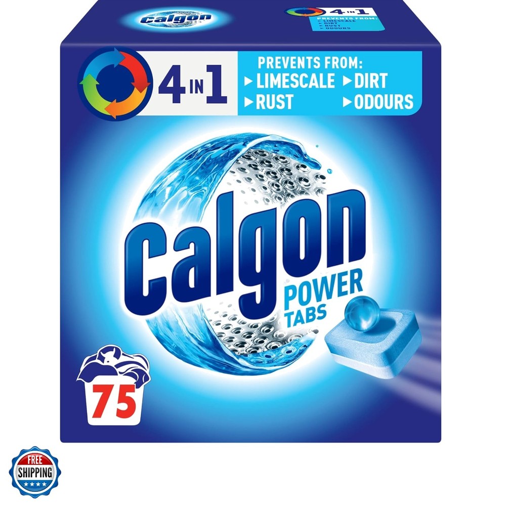 4-in-1 Washing Machine Cleaner and Water Softener Tablets, 75 Count, Removes …