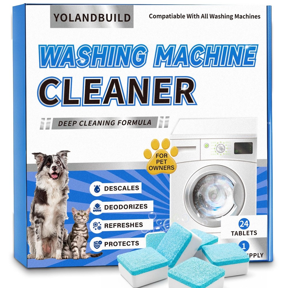 Washing Machine Cleaner – 24 Pack. Formulated for Pet Owners.Washer Machine C…