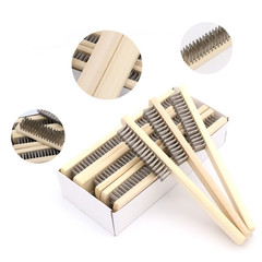 Wood Handle Stainless Steel Wire Brush Scratch Brush Rust Paint Removal 1-12 pcs
