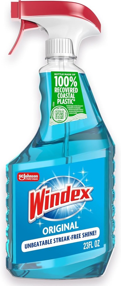 Windex Glass and Window Cleaner Spray Bottle, Original Blue Scent, 23 Fl Oz