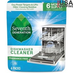 Dishwasher Cleaner Packs Oxy Power Odor Removal Biobased Septic Safe 92% USDA