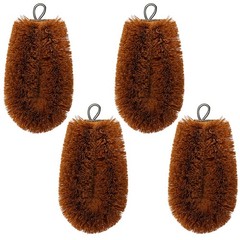 4 Pcs Tawashi 100% Natural Coconut Coir Fiber Brush, Vegetable Scrub Brush He…