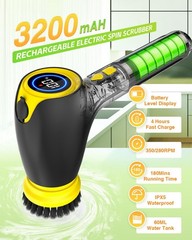 Electric Spin Scrubber with Solution Tank, Cordless Handheld Power Brush