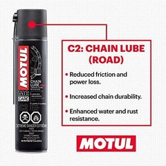 Motul C1 Chain Cleaner and C2 Motorcycle Chain Lube Kit with Brush, Gloves, a…